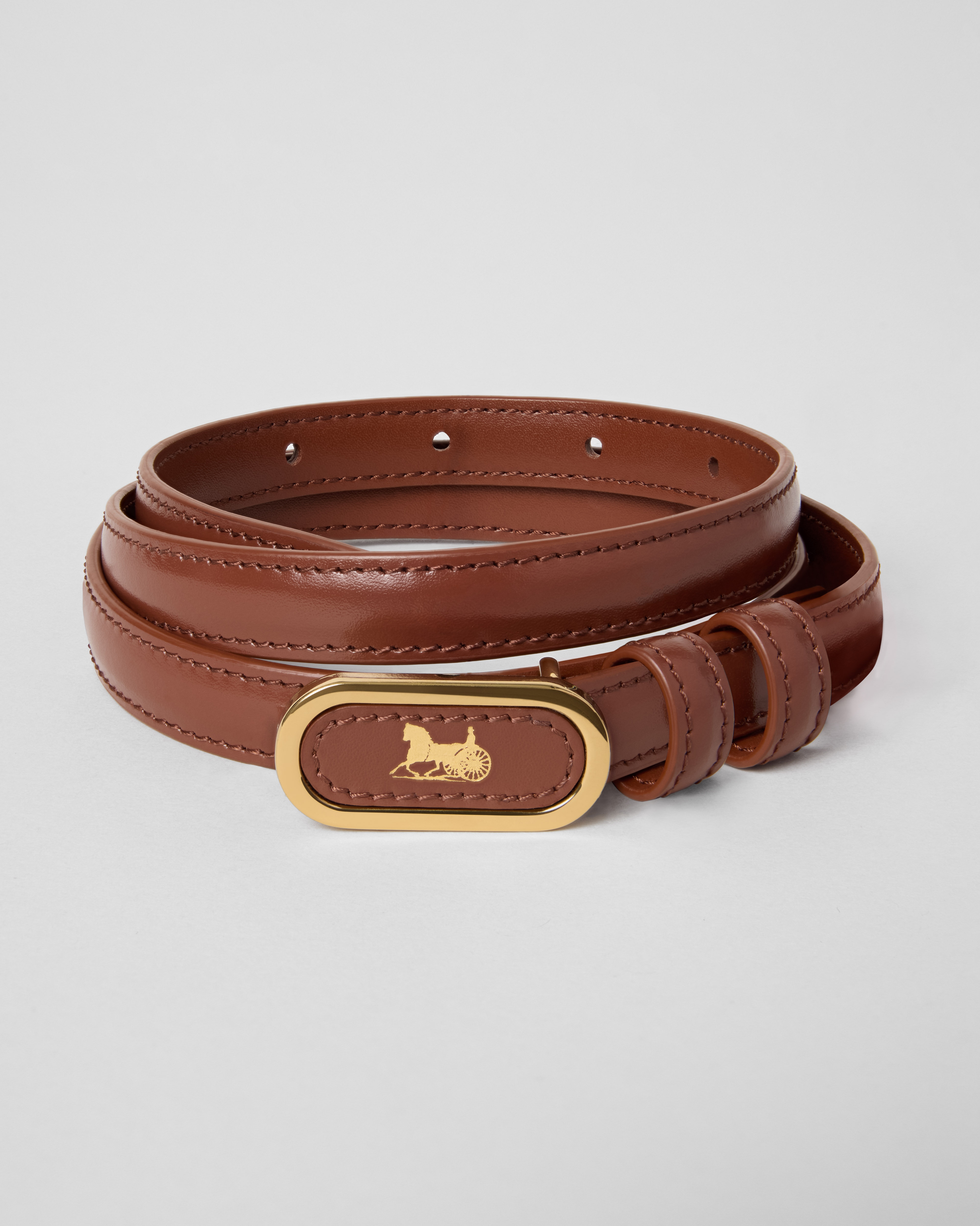 CELINE サルキー ベルト 13mm / トリヨンレザー - レッドウッド | CELINE